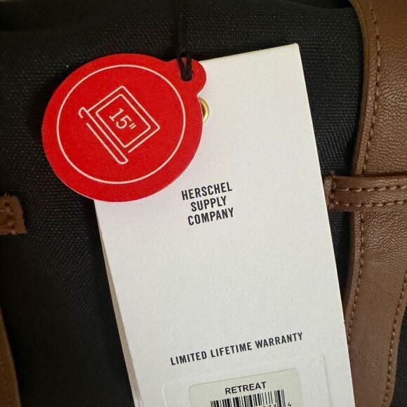 Herschel Supply Co.‎ "Retreat' Little America Backpack, Black\Brown NWT - Picture 12 of 16